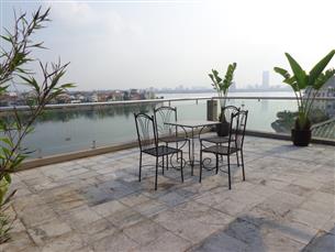 Big balcony, Lake view serviced apartment for rent with 03 bedrooms in Quang An, Tay Ho