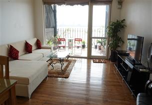 Balcony, Lake view apartment for rent with 01 bedrooms in Yen Phu Village, Tay Ho