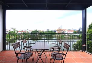 Lake view, balcony duplex apartment for rent with 04 bedrooms in Au Co, Tay Ho