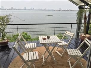 Lake view, big balcony serviced apartment with 02 bedrooms for rent in Yen Phu, Tay Ho
