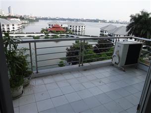 Lake view, big balcony apartment with 01 bedroom for rent in Tu Hoa, Tay Ho